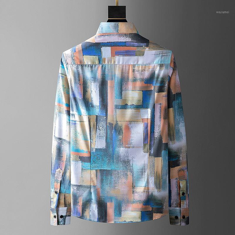 Men's Casual Shirts 2022 Retro Art Striped Lattice Print For Men Trend Brand Fashion Slim Shirt Long Sleeve 4XL Plus Size Designer, Blue
Men's Casual Shirts 2022 Retro Art Striped Lattice Print For Men Trend Brand Fashion Slim Shirt Long Sleeve 4XL Plus Size Designer, Blue