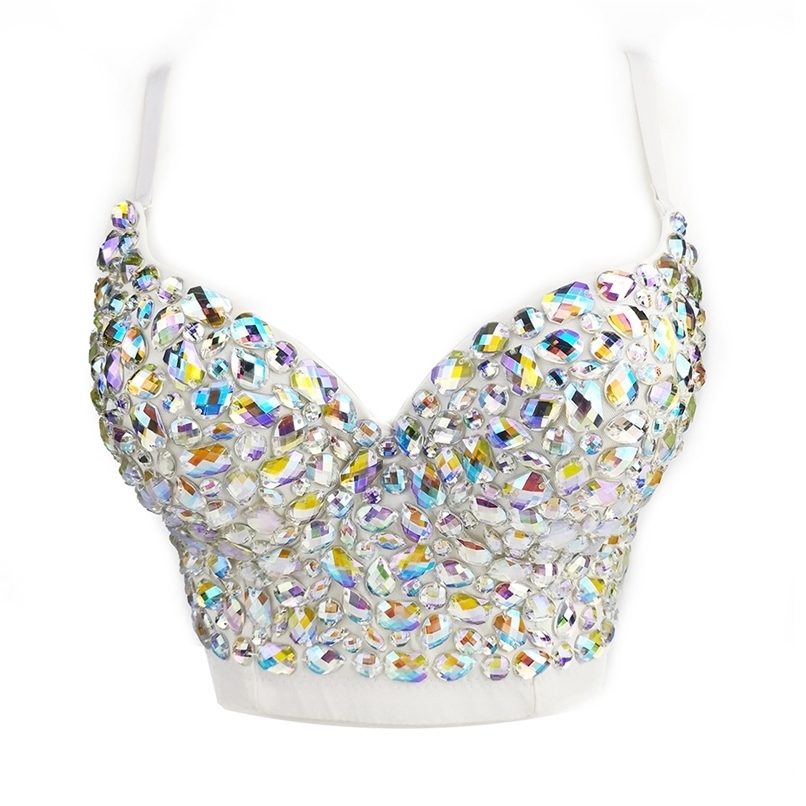 Shiny Tank Top with s Women Colorful Cropped Bustier Festival Clothing Vintage Femme Y2k Gothic Corset Crop Tops 220316