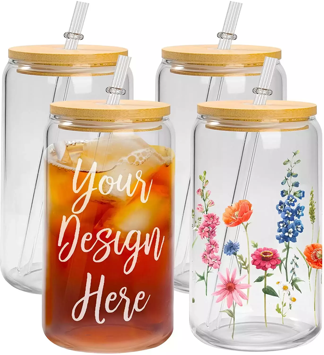 Sublimation Beer Can Glass with Bamboo Lids and Straw 12 OZ 16OZ Blank Glass Ice Coffee Cups Tumbler Mugs for Juice Soda Cocktail, Froested
Sublimation Beer Can Glass with Bamboo Lids and Straw 12 OZ 16OZ Blank Glass Ice Coffee Cups Tumbler Mugs for Juice Soda Cocktail, Froested