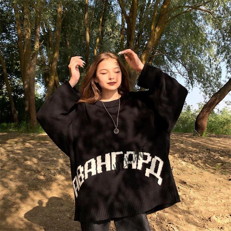 Women' Sweaters Women Knitted Sweater Oversized Pullovers Ladies Winter Letter Print Loose Korean Style Jumper Sueter MujerWomen, Black
Women' Sweaters Women Knitted Sweater Oversized Pullovers Ladies Winter Letter Print Loose Korean Style Jumper Sueter MujerWomen, Black