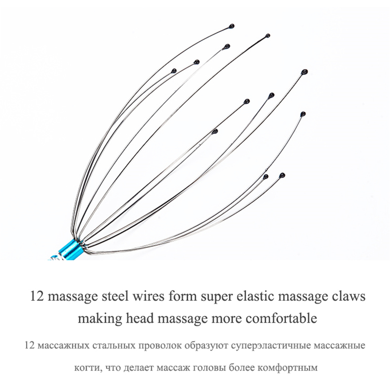 Decompression Toy Octopus Head Scalp Relaxation Massage Pain Relief Body Massager Stress Release Relaxing Claw Metal Massager Device Unisex 20pcs/