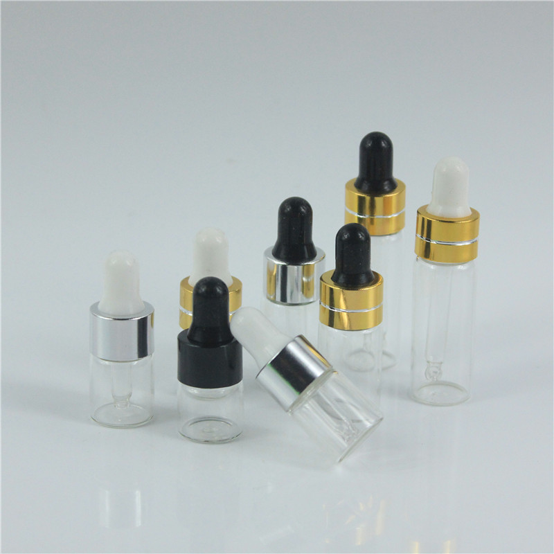 50pcs/lot 1ml 2ml 3ml 5ml Perfume Essential Oil Bottles Frosted Glass Dropper Bottle Jars Vials With Pipette For Cosmetic 220711