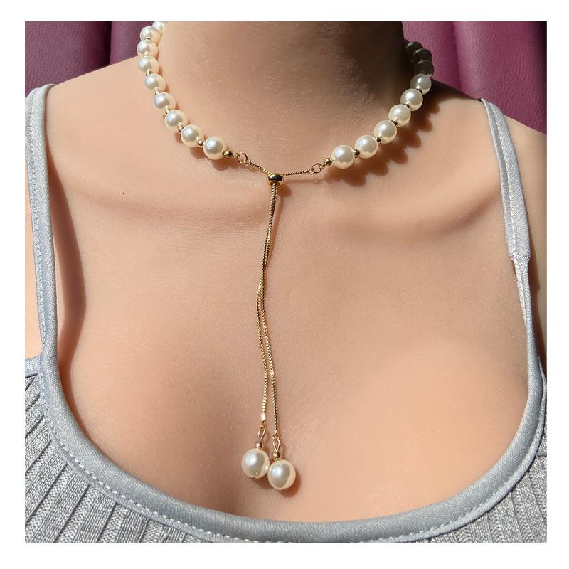 Chokers LuxHoneyFashion Baroque Gold Plated Pearl Strand Box Chain Choker Necklace For Women OL In Party Wedding Slide Button Adjustable
Chokers LuxHoneyFashion Baroque Gold Plated Pearl Strand Box Chain Choker Necklace For Women OL In Party Wedding Slide Button Adjustable