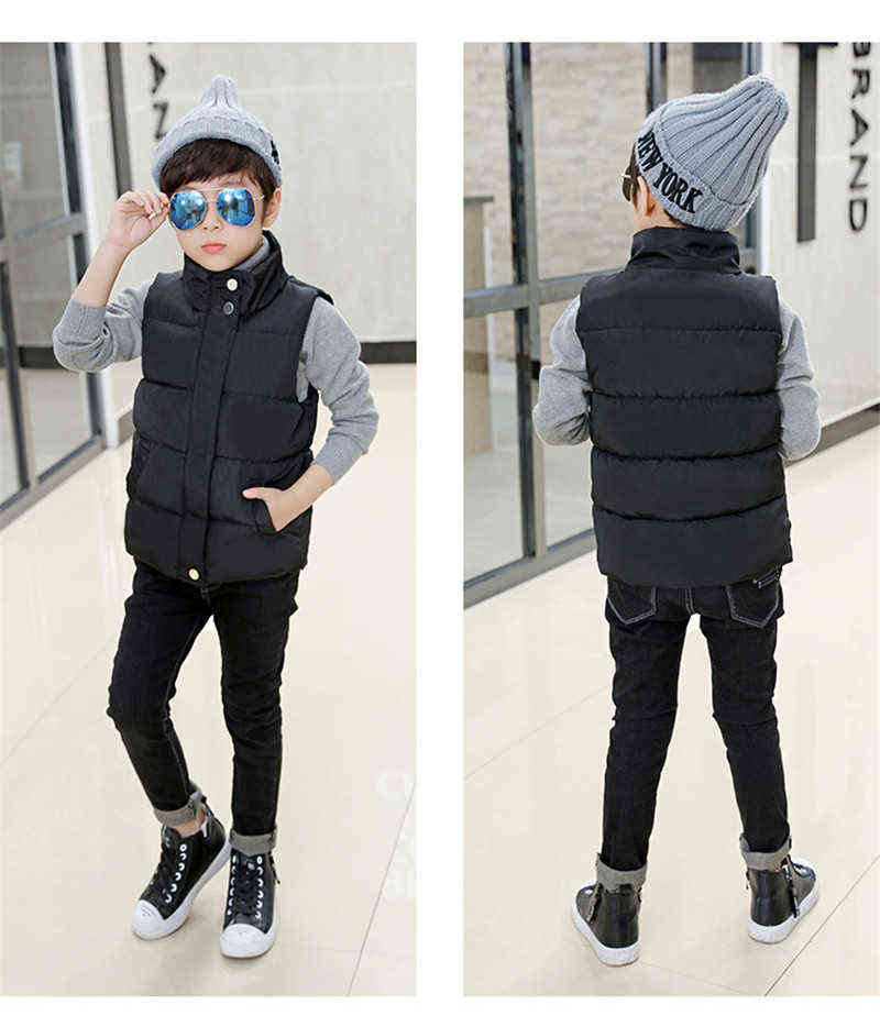 2022 Girls Warm Down Vest Jacket 4-12 Year Autumn Kids Parka Jacket Boy Girls Thicker Outerwear Children Clothing Vest J220718