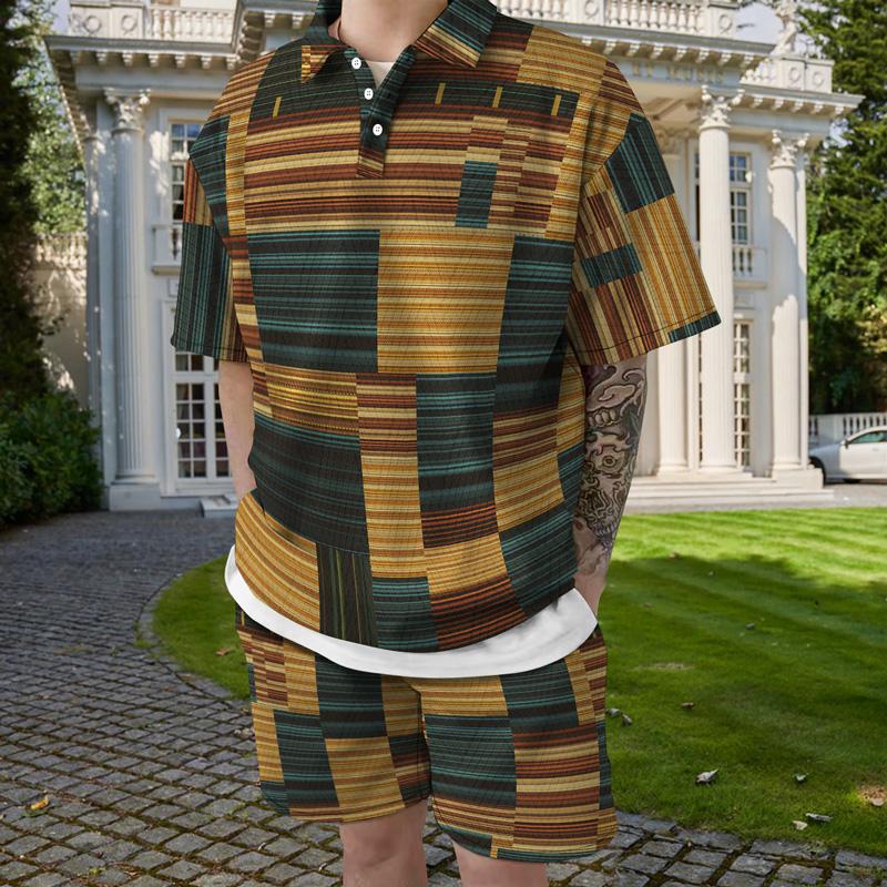 Men's Tracksuits Summer Men's Trend Casual Beach Style Texture 3d Digital Square Stripe Print Button Short Sleeve Shorts SuitMen's Men's, Ttb40-440
Men's Tracksuits Summer Men's Trend Casual Beach Style Texture 3d Digital Square Stripe Print Button Short Sleeve Shorts SuitMen's Men's, Ttb40-440
