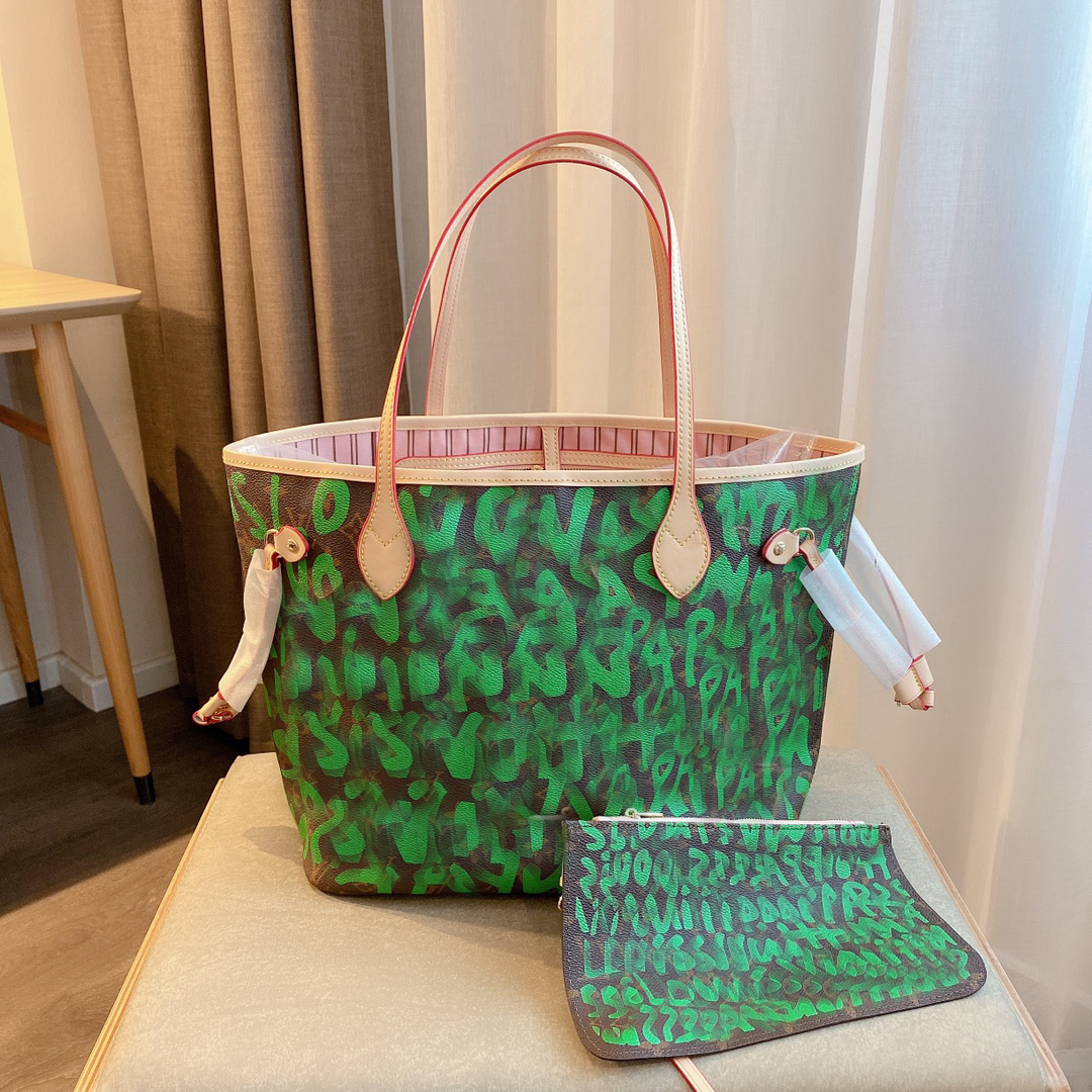 Designer Women Accessories Graffiti Tote Bag Luxury Designers Bags Paris Brand Letters Printed Shoulder Handbag Genuine Leather Totes