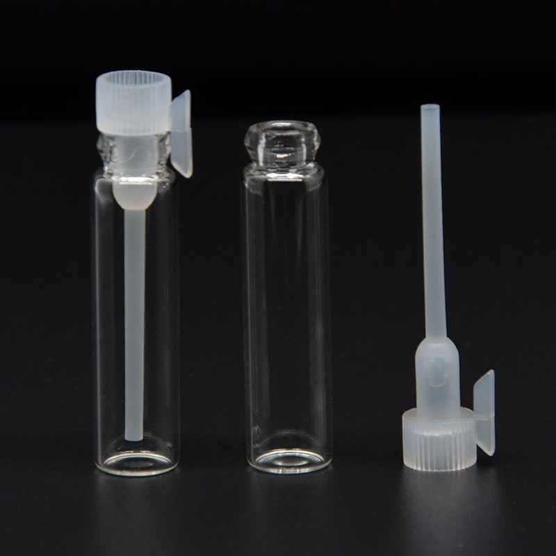 100 PCS 1/2/3 ML Empty Mini Glass Perfume Small Sample Vials Perfume Bottle Laboratory Liquid Fragrance Test Tube Trial Bottle 220711