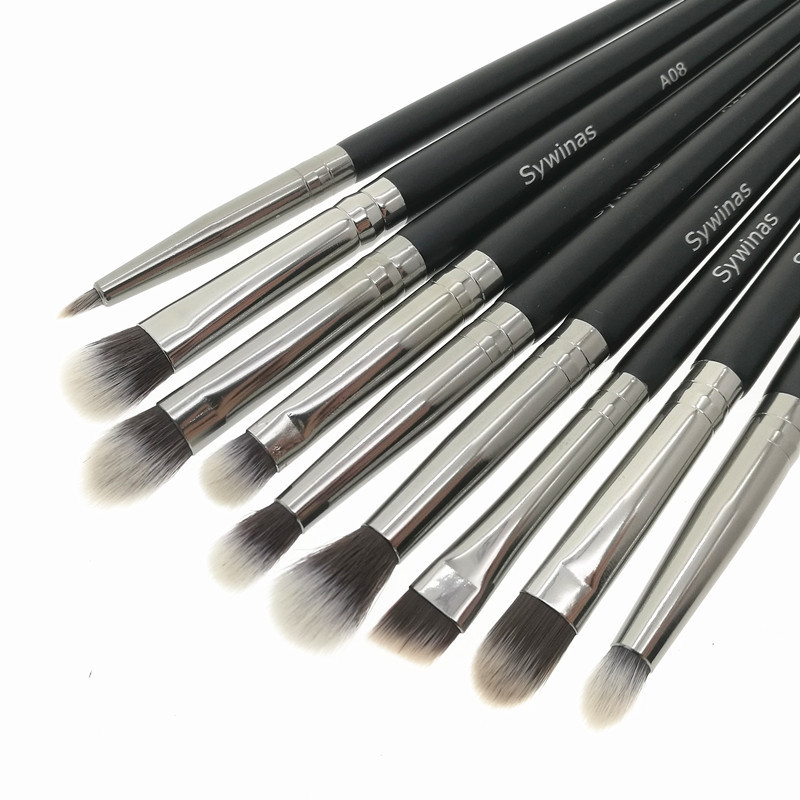 Sywinas Makeup Brush Set 15pcs High Quality Black Natural Synthetic Hair Nake Up Brush Tools Kit Professional Makeup Brushes 220616