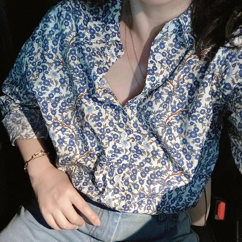 Women' Blouses & Shirts Vintage Print Long Sleeve T-Shirt Blouse Woman Collection 2022 Summer Loose Casual Top, Blue
Women' Blouses & Shirts Vintage Print Long Sleeve T-Shirt Blouse Woman Collection 2022 Summer Loose Casual Top, Blue