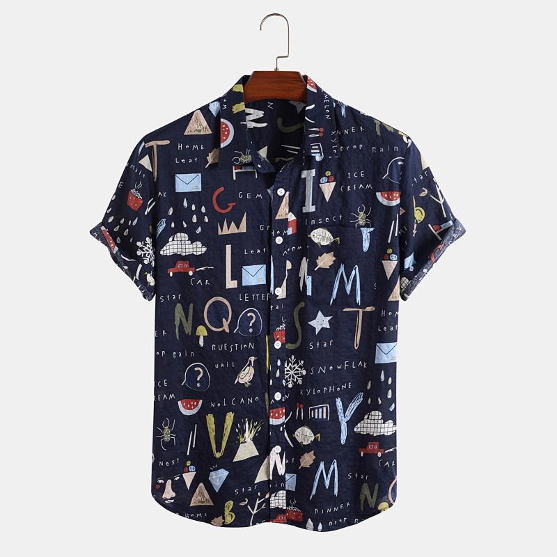 Men' Casual Shirts Hawaiian Linen Ethnic Print Button Shirt Blouse Summer Short Sleeve Beach Holiday Slim Camisas, Navy
Men' Casual Shirts Hawaiian Linen Ethnic Print Button Shirt Blouse Summer Short Sleeve Beach Holiday Slim Camisas, Navy