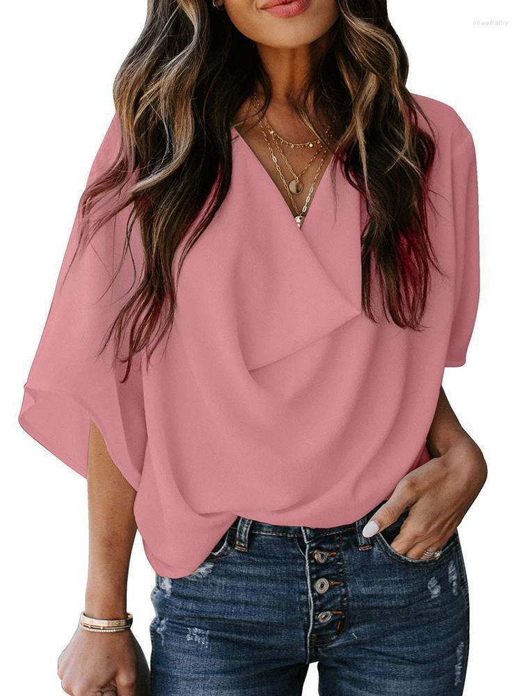 Women' Blouses & Shirts Summer Fashion Chiffon Tops Women Casual V-neck Loose Pink Top Office Lady Elegant Blouse FemmeWomen' Chee22
Women' Blouses & Shirts Summer Fashion Chiffon Tops Women Casual V-neck Loose Pink Top Office Lady Elegant Blouse FemmeWomen' Chee22
