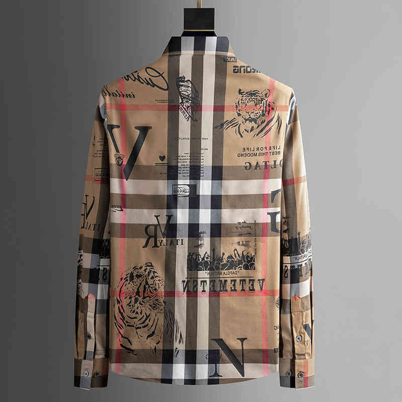 Good Brand Hoodies 2022 autumn winter new men's shirt long sleeve classic Check Print Shirt slim fit S87G, Khaki 
Good Brand Hoodies 2022 autumn winter new men's shirt long sleeve classic Check Print Shirt slim fit S87G, Khaki