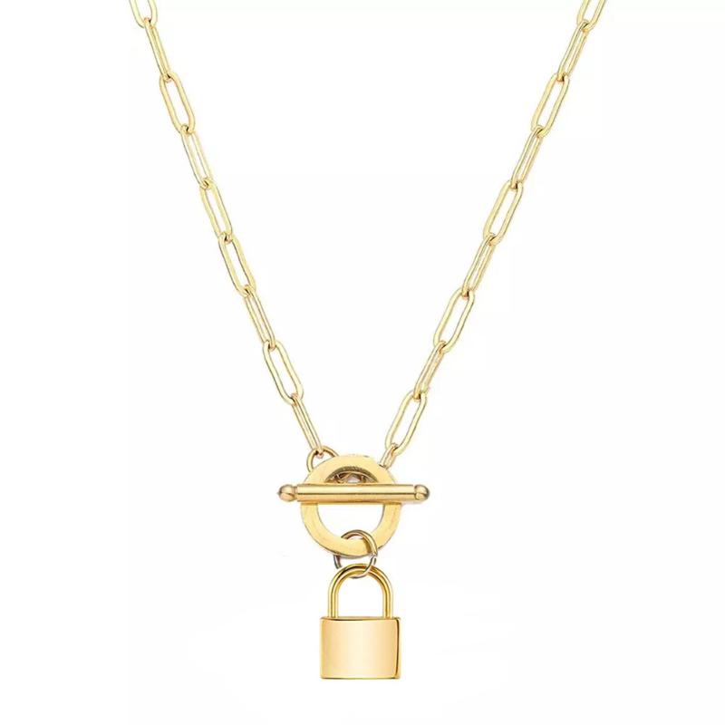 Pendant Necklaces Hip Hop Punk Stainless Steel Chain Toggle Lock Choker OT Buckle Padlock Necklace For Women Charms Jewelry
Pendant Necklaces Hip Hop Punk Stainless Steel Chain Toggle Lock Choker OT Buckle Padlock Necklace For Women Charms Jewelry
