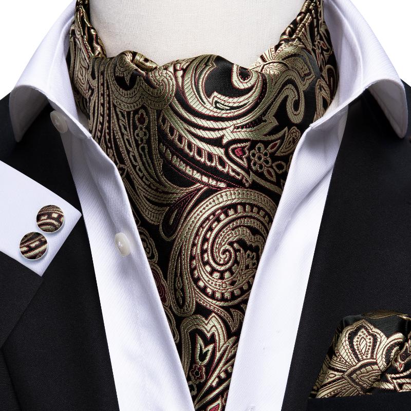 Bow Ties Silk Luxury Paisley Scarf Tie Black Golden Ascot Cravat Set For Men Vintage Casual Big Floral Wedding Neck Pocket Square SetBow
Bow Ties Silk Luxury Paisley Scarf Tie Black Golden Ascot Cravat Set For Men Vintage Casual Big Floral Wedding Neck Pocket Square SetBow