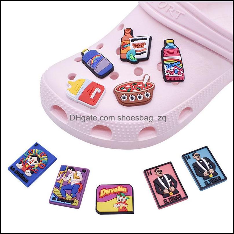 Shoe Parts Accessories Shoes Pvc Mexican Theme Food Drink Flag Decoration Charm Jibitz For Croc Charms Clog Wristband Buckle Drop Delivery
Shoe Parts Accessories Shoes Pvc Mexican Theme Food Drink Flag Decoration Charm Jibitz For Croc Charms Clog Wristband Buckle Drop Delivery