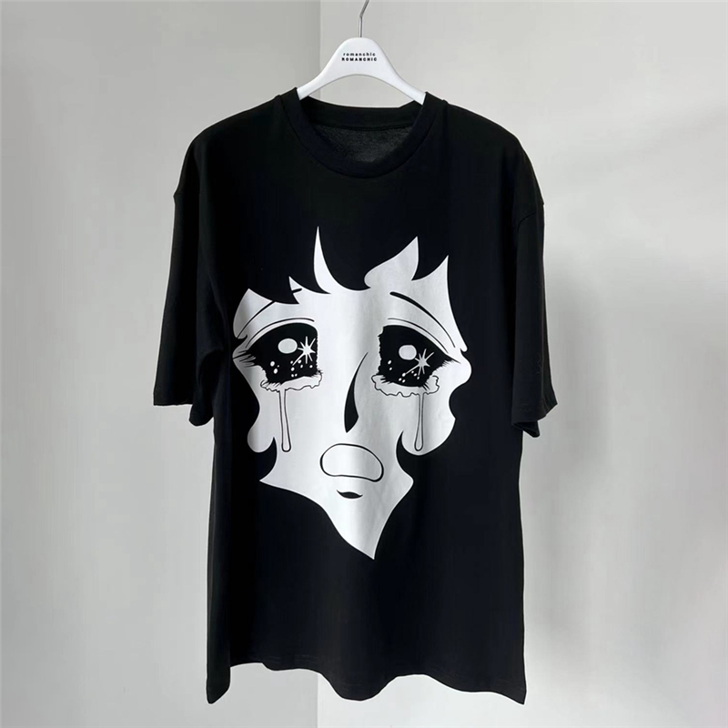 Women' T-Shirt Summer High-quality Cotton Cartoon Face Print Short-sleeved Women' Fashion High Street Loose All-match Casual TopWomen, Black
Women' T-Shirt Summer High-quality Cotton Cartoon Face Print Short-sleeved Women' Fashion High Street Loose All-match Casual TopWomen, Black