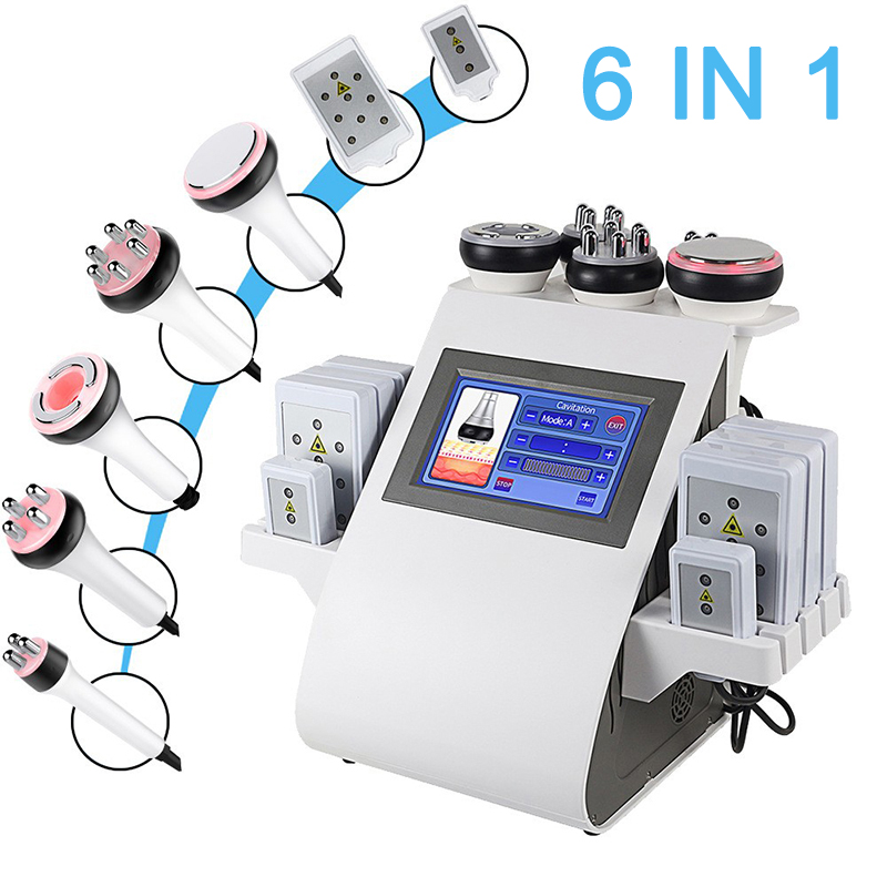 6in1 Cavitation RF Laser Vacuum Slimming Machine Body Shaping Skin Tightening Face Lifting Wrinkle Removal 40K Ultrasonic Radio Frequency Lipolaser Fa