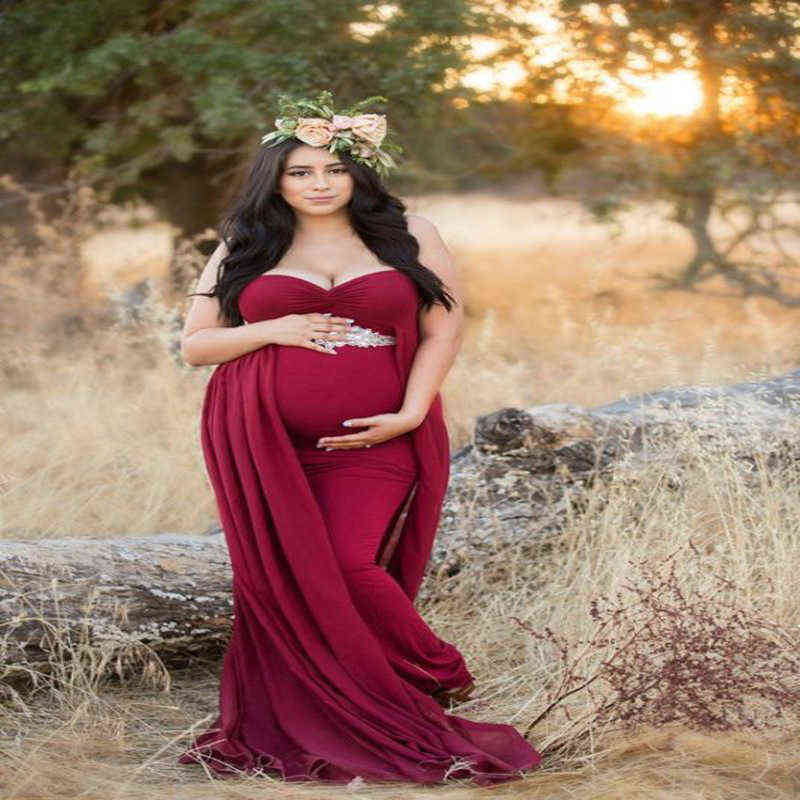 

Maternity Photography Props Maxi Maternity Gown Lace Maternity Dress Pregnant Women Fancy Shooting Photo Summer Pregnant Dress G220418, Black