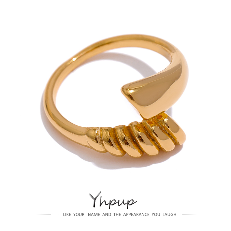 Yhpup Stainless Steel Twisted Geometric Ring Statement Metal 18 K Plated Waterproof for Women Party Gift Accessories 220716
Yhpup Stainless Steel Twisted Geometric Ring Statement Metal 18 K Plated Waterproof for Women Party Gift Accessories 220716