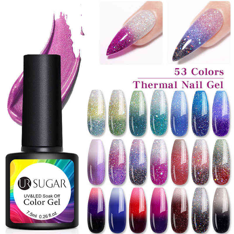 NXY Nail Gel 7 5ml Thermal Polish Sequins Glitter Temperature Color Changing Varnishes Soak Off Uv Led 0328