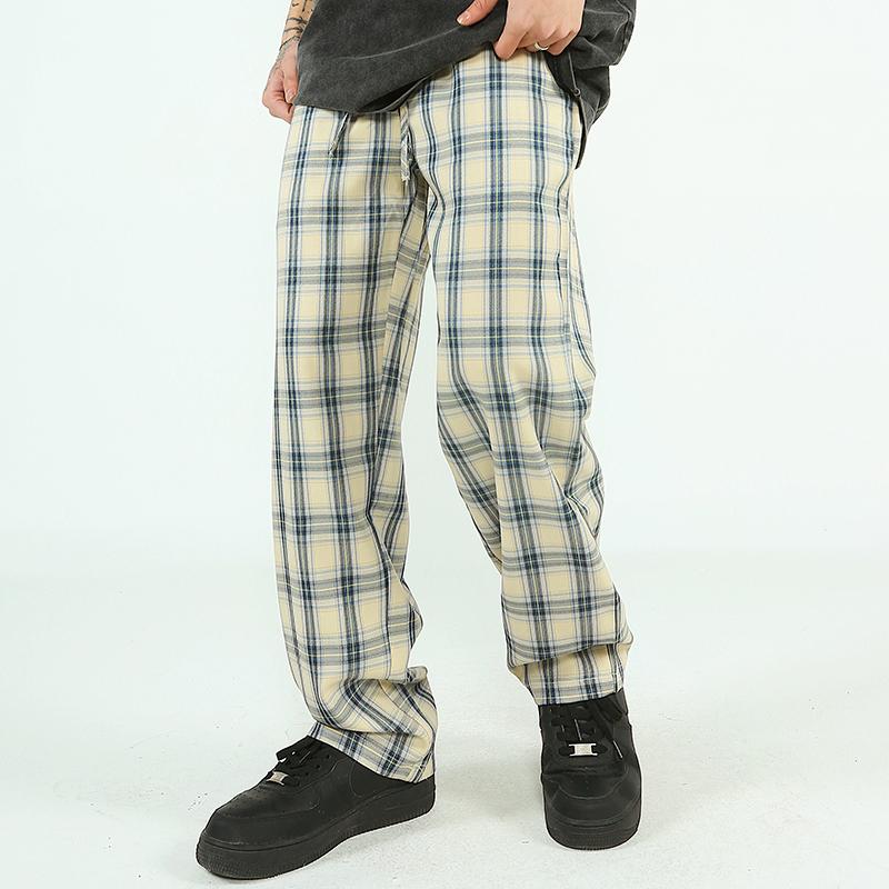Men's Pants Spring Elastic Waist Color Match Checkered Mens Casual Track Vibe Style Loose Streetwear Retro Couple TrousersMen's, Black 
Men's Pants Spring Elastic Waist Color Match Checkered Mens Casual Track Vibe Style Loose Streetwear Retro Couple TrousersMen's, Black