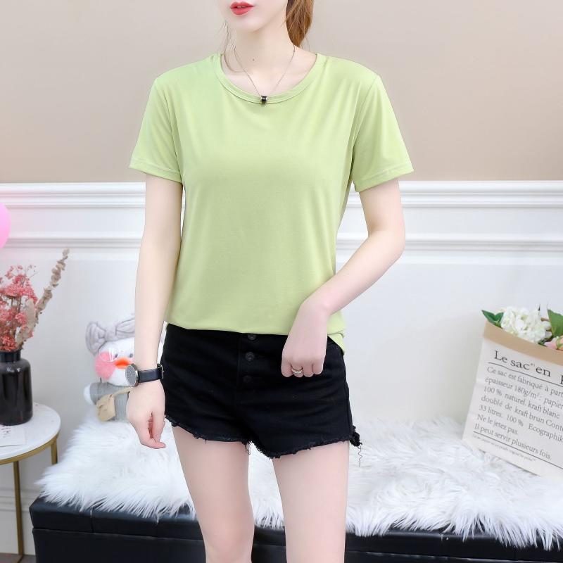 Women's T-Shirt 2022 FASHION WOMEN Slim Round Neck Bottoming Shirt Pure Cotton Solid Color Short-sleeved, Black
Women's T-Shirt 2022 FASHION WOMEN Slim Round Neck Bottoming Shirt Pure Cotton Solid Color Short-sleeved, Black