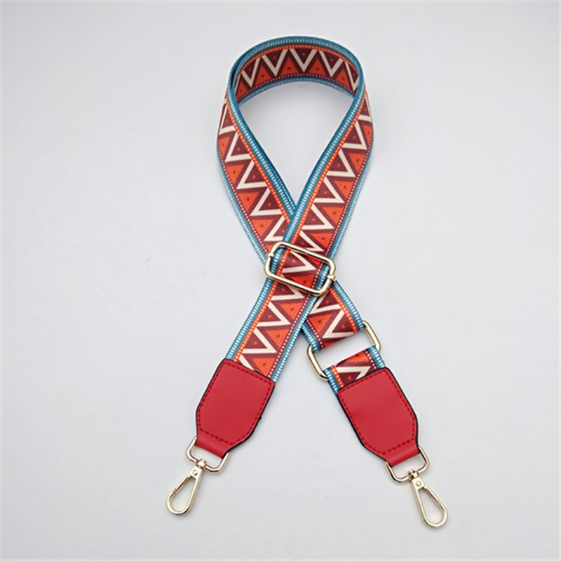 Fashion Women Long Strap For Bag Rainbow Nylon Adjustable Embroidered Belts 220610