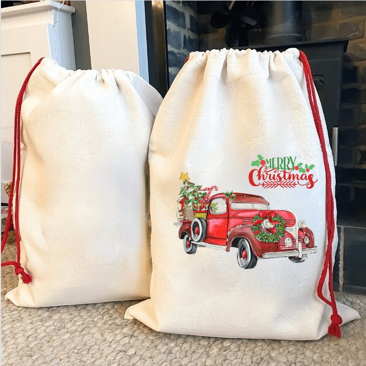 Sublimation Christmas Santa Sack Blanks Christmas Bag Santa Sack Canvas Bag Many Styles Christmas Gift Bags Large Size Personalized
