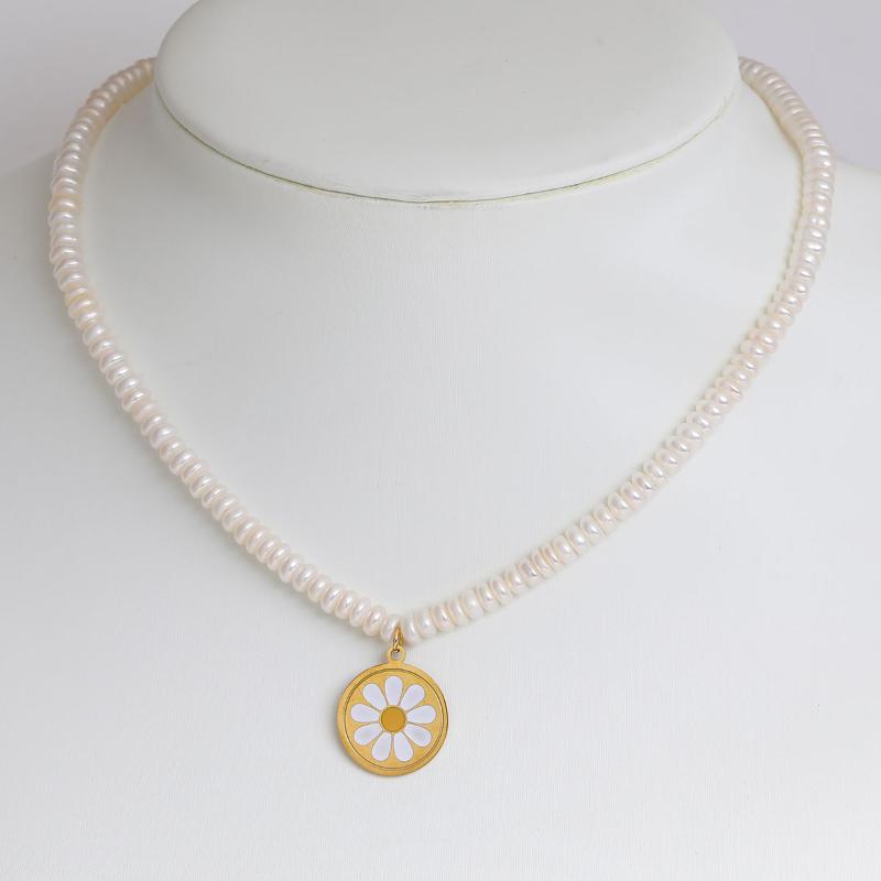 Pendant Necklaces Romantic Metal Daisy Real Pearl Necklace Good Quality Freshwater Beads Choker For WomenPendant
Pendant Necklaces Romantic Metal Daisy Real Pearl Necklace Good Quality Freshwater Beads Choker For WomenPendant