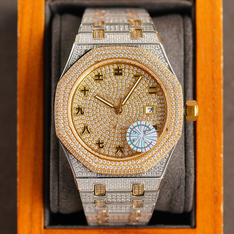 Full Diamond Mens Watch Automatic Mechanical Watches 40mm Sapphire Waterproof Fashion Business Wristwatch Montre De Luxe Gifts, Color 1
Full Diamond Mens Watch Automatic Mechanical Watches 40mm Sapphire Waterproof Fashion Business Wristwatch Montre De Luxe Gifts, Color 1