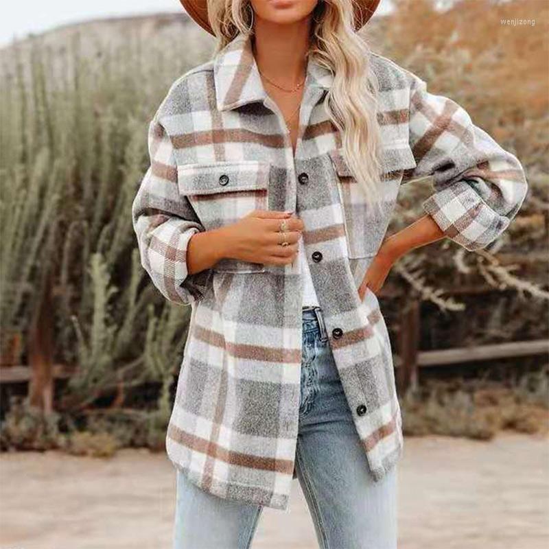 Women' Jackets Plaid Jacket Coat Casual Loose Long Sleeve Female Checkered Turn Down Single Breasted Autumn 2022 Outwear, Red
Women' Jackets Plaid Jacket Coat Casual Loose Long Sleeve Female Checkered Turn Down Single Breasted Autumn 2022 Outwear, Red