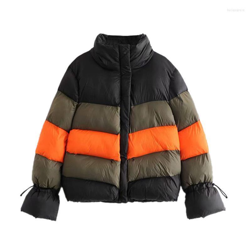 Women' Down & Parkas Winter Retro Color Block Stitching Loose Long-sleeved Warm Bread Cotton Clothing Ladies Zipper Coat Luci22
Women' Down & Parkas Winter Retro Color Block Stitching Loose Long-sleeved Warm Bread Cotton Clothing Ladies Zipper Coat Luci22