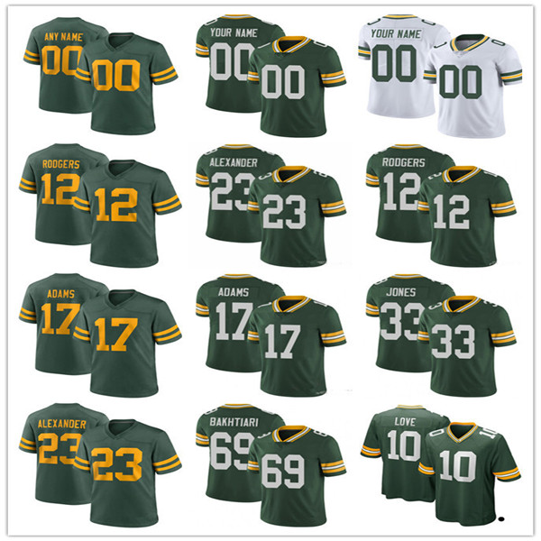 Green Bay''Packers''28 AJ Dillon custom 15 Bart Starr 12 Aaron Rodgers 23 Jaire Alexander 33 Aaron Jones 69 David Bakhtiari 13 Allen Lazard Football Jersey, Colour 
Green Bay''Packers''28 AJ Dillon custom 15 Bart Starr 12 Aaron Rodgers 23 Jaire Alexander 33 Aaron Jones 69 David Bakhtiari 13 Allen Lazard Football Jersey, Colour