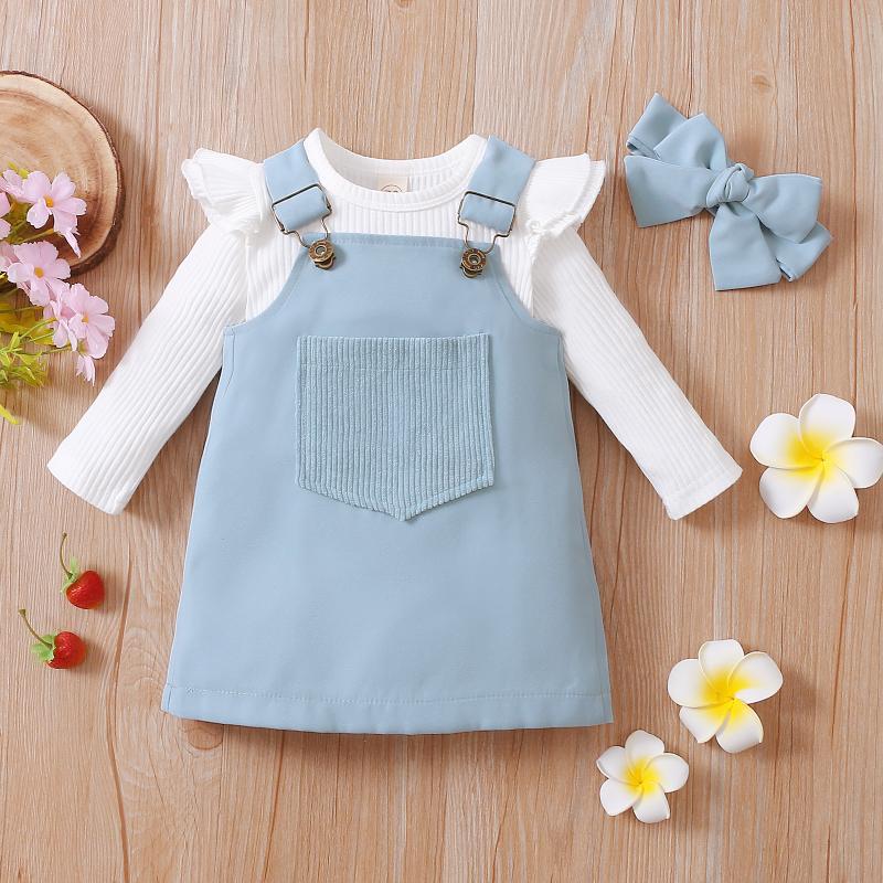 Clothing Sets 3Pcs Infant Baby Girls Clothes Set Solid Long Sleeve Knitted Romper Front Pocket Suspender Skirt Headwear OutfitsClothing, Blue
Clothing Sets 3Pcs Infant Baby Girls Clothes Set Solid Long Sleeve Knitted Romper Front Pocket Suspender Skirt Headwear OutfitsClothing, Blue