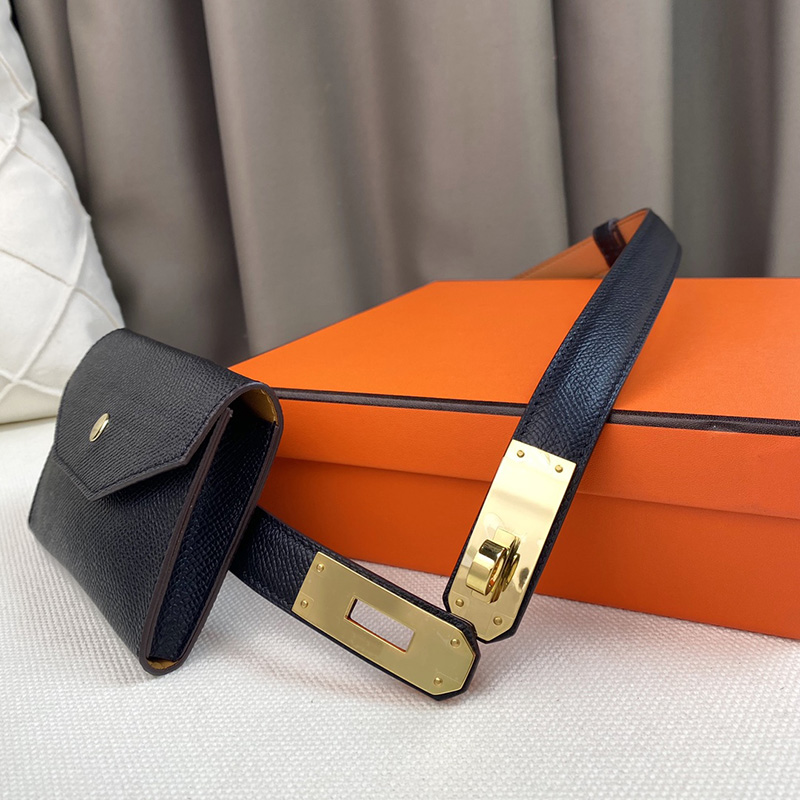 Designer Belt Bag Fashion Women Waist Leather Bags 100% Calfskin Top Quality Mini Pouch Coin Cell Phone Wallet with Box, Black
Designer Belt Bag Fashion Women Waist Leather Bags 100% Calfskin Top Quality Mini Pouch Coin Cell Phone Wallet with Box, Black