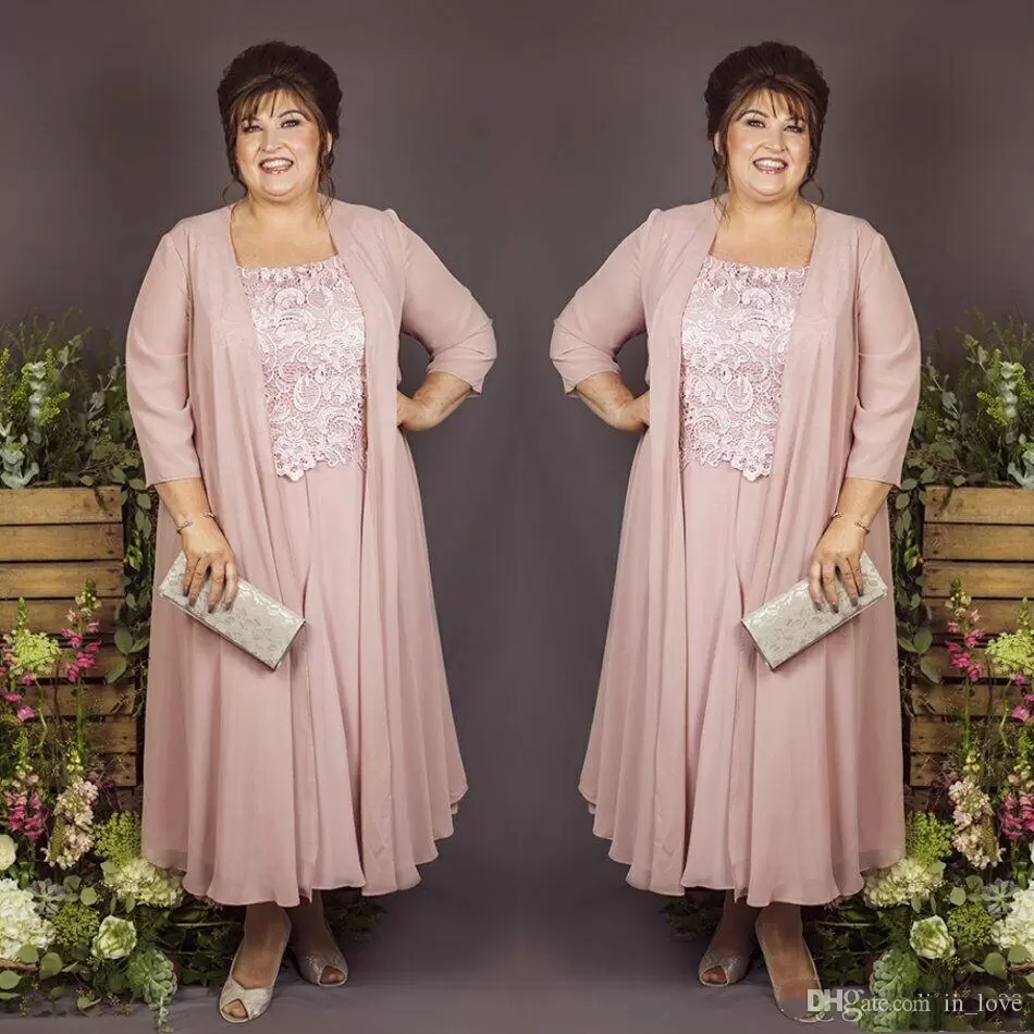New Ankle Length Plus Size Mother of Bride Dress with Coat Lace Chiffon 3/4 Sleeve Mother of Groom Suit Wedding Party Gowns
New Ankle Length Plus Size Mother of Bride Dress with Coat Lace Chiffon 3/4 Sleeve Mother of Groom Suit Wedding Party Gowns