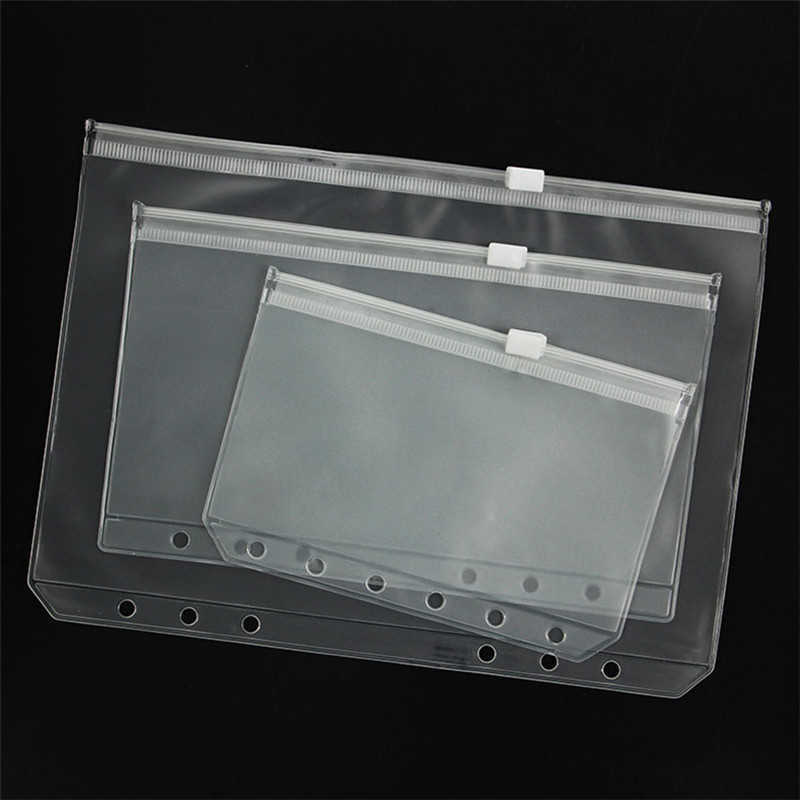 File Folder A5/A6/A7 Waterproof PVC Zip Bag Transparent Envelope Pouch Frosted Zipper Pocket Portable Storage Bags