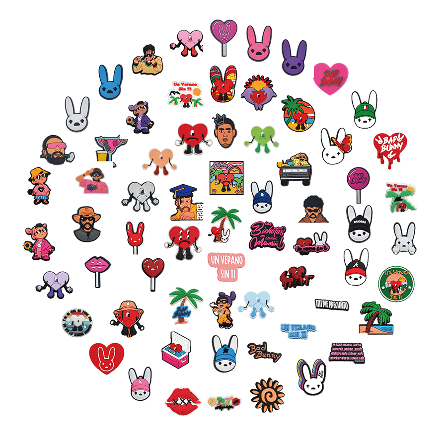 132 Pcs Wholesale Bad Bunny Shoe Charms for Croc for Unisex Kids Teen Adulty Party Holiday Teaching Gifts Ideal
132 Pcs Wholesale Bad Bunny Shoe Charms for Croc for Unisex Kids Teen Adulty Party Holiday Teaching Gifts Ideal