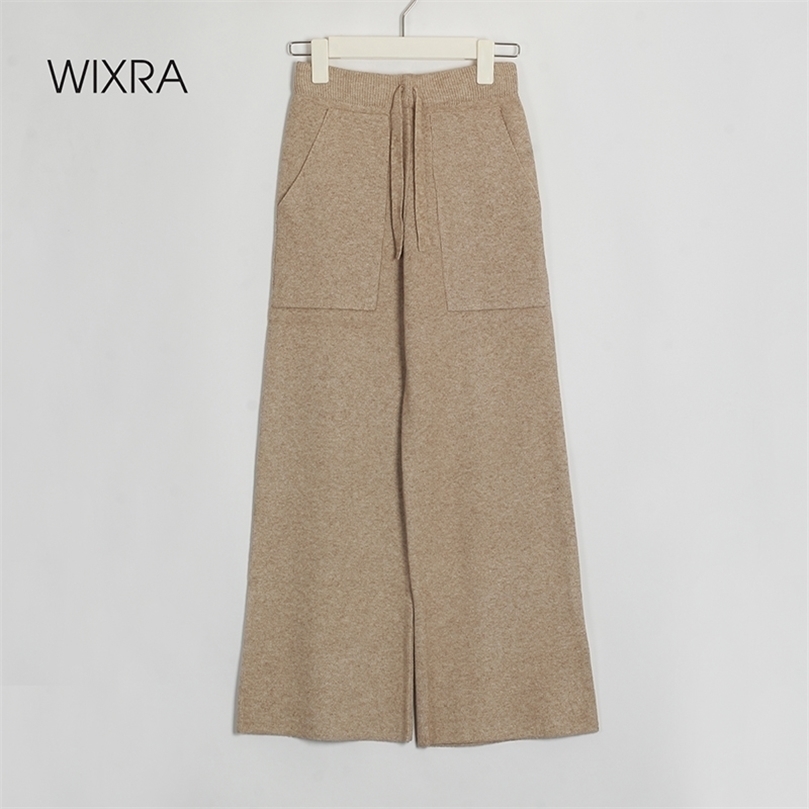 Wixra Casual Womens Knitted Pants Lace-up Loose High Waist Warm Thick Wide-leg Trousers Autumn Winter Womens Clothing 201228, Black
Wixra Casual Womens Knitted Pants Lace-up Loose High Waist Warm Thick Wide-leg Trousers Autumn Winter Womens Clothing 201228, Black