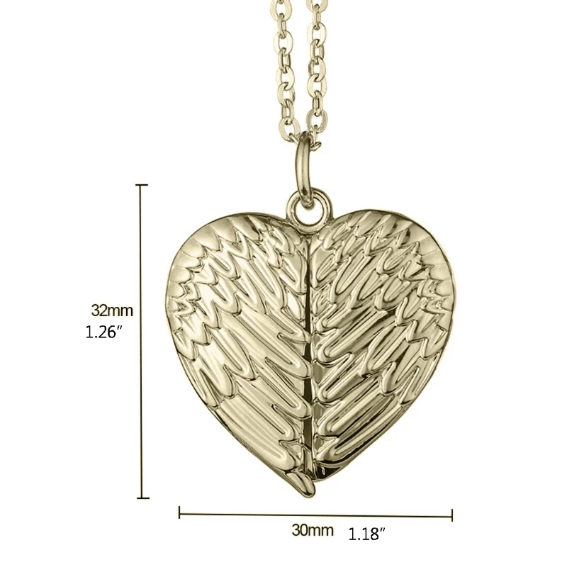 Heart Sublimation Blanks Angel Wing Love Heart Necklaces Custom Lockable Photo Blank MDF Printable Pendant for Women