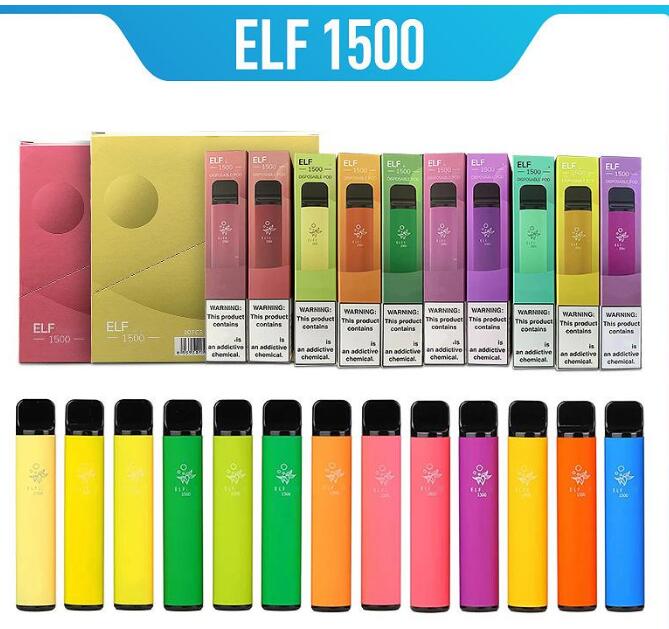ELF BAR Disposable Vape Pen 1500 Puffs E Cigarettes 4.8ml Prefilled Cartridge Pod Device 850mAh Battey bars geek puff plus elux legend