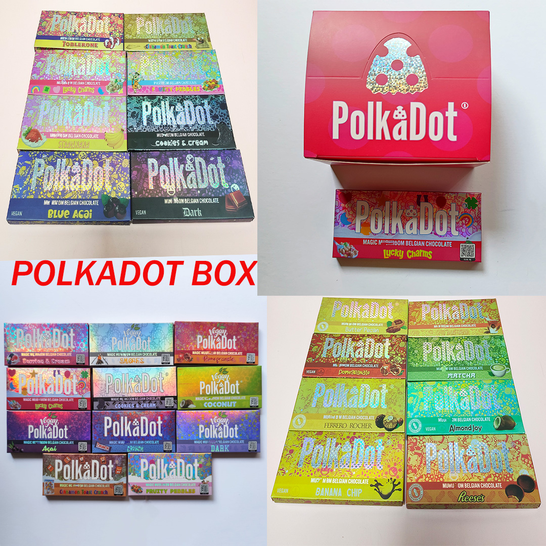 Chocolate Bar Packaging Boxes empty Polkadot Magic Mushrooms bars packing 4 gram Dark Berries & Cream Acai Fruity Pebbles Food Grade Oneup Box Newest
Chocolate Bar Packaging Boxes empty Polkadot Magic Mushrooms bars packing 4 gram Dark Berries & Cream Acai Fruity Pebbles Food Grade Oneup Box Newest