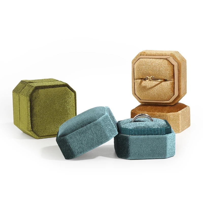 Octagon Velvet Jewelry Box Double Ring Pendant Storage Boxes with Detachable Lid for Engagement Ring Packaging Display Gift Case
Octagon Velvet Jewelry Box Double Ring Pendant Storage Boxes with Detachable Lid for Engagement Ring Packaging Display Gift Case