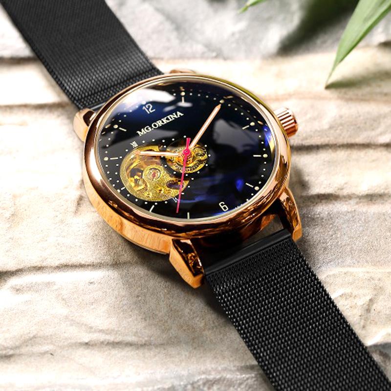 Wristwatches Relojes Hombre MGORKINA Watches Men Automatic Watch Stainless Steel Rose Gold Case Skeleton Mens Mechanical, Mg084br
Wristwatches Relojes Hombre MGORKINA Watches Men Automatic Watch Stainless Steel Rose Gold Case Skeleton Mens Mechanical, Mg084br