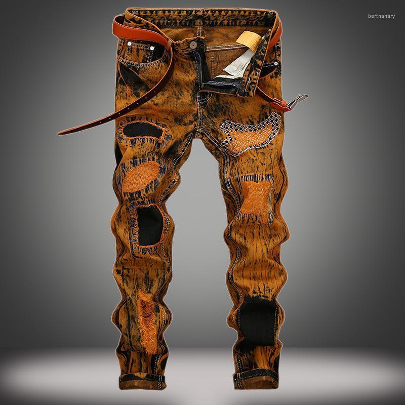 Men's Jeans Men Straight Hip Hop Pants Personality Irregular Embroidery Ripped Man Vintage Distressed Denim Trousers Big Size 42 Bert22, Brown
Men's Jeans Men Straight Hip Hop Pants Personality Irregular Embroidery Ripped Man Vintage Distressed Denim Trousers Big Size 42 Bert22, Brown