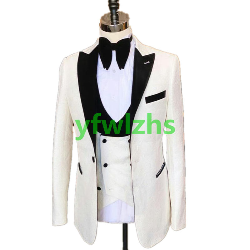 Custom-made Embossing Groomsmen Peak Lapel Men Suits Groom Tuxedos Wedding/Prom/Dinner Man Blazer(Jacket+Pants+Tie+Vest) W983, Same as image
Custom-made Embossing Groomsmen Peak Lapel Men Suits Groom Tuxedos Wedding/Prom/Dinner Man Blazer(Jacket+Pants+Tie+Vest) W983, Same as image