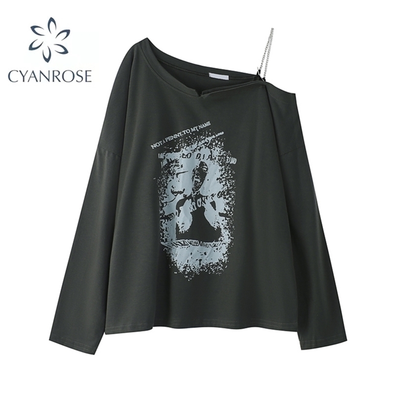 Women Autumn Long Sleeve T-shirt O-neck Graffiti Printing American Style Vintage Fashion Casual Korean Pullover Tee Top 220401, Grey
Women Autumn Long Sleeve T-shirt O-neck Graffiti Printing American Style Vintage Fashion Casual Korean Pullover Tee Top 220401, Grey
