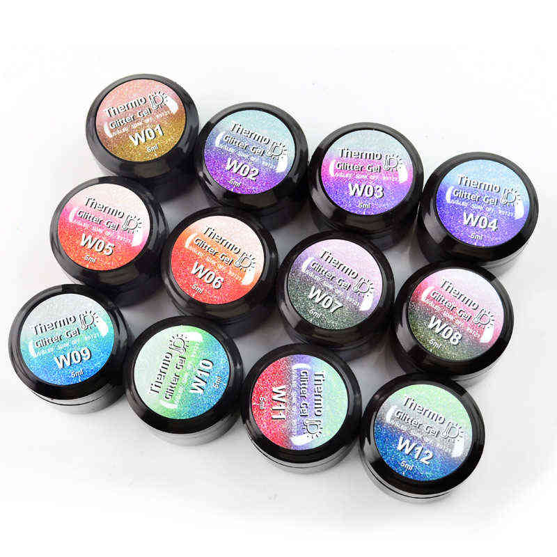 NXY Nail Gel Thermo Glitter Temperature Polish Chameleon Color Changing 5ml Canni Soak Off Magic lack 0328