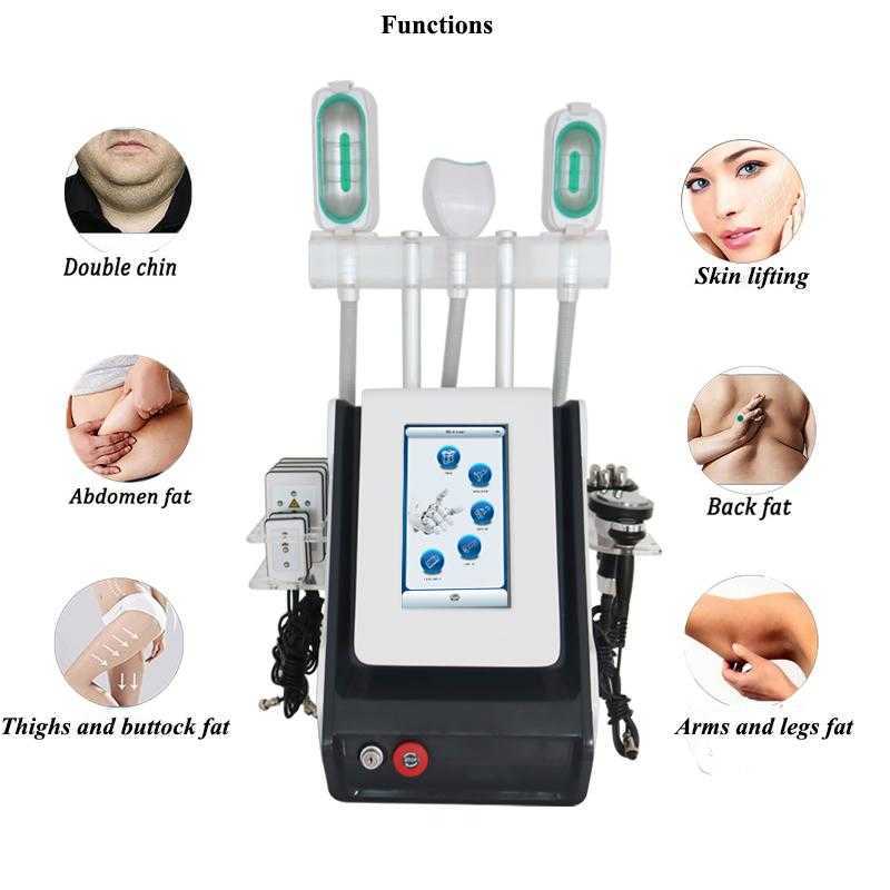 Portable 360 Cryolipolysis Fat Freezing Slimming Machine Double chin Removal RF 40K Ultrasound Cavitation Cryo Lipolaser