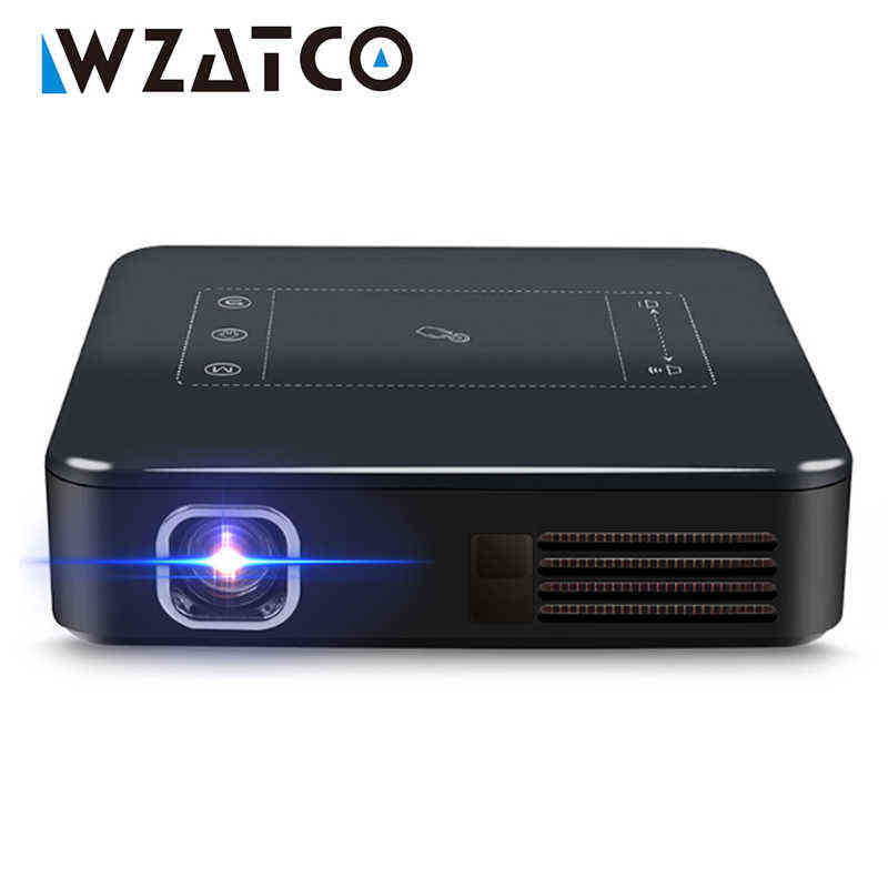 

WZATCO D13 Android 7.1 Mini Pocket Projector 4K Smart Pico DLP Portable LED WIFI Built-in Battery Home Theater Beamer Proyector H220409